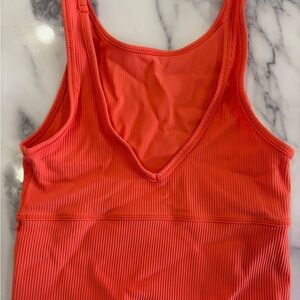 Lululemon crop top sports bra, b cup,Vibrant Coral Tank Top